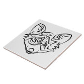 白黒トライバルキツネ タイル (側面)