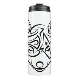 白黒トライバルキツネ タンブラー
