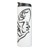 白黒トライバルキツネ タンブラー (回転右)