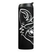 白黒トライバルキツネ タンブラー (回転左)