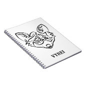 白黒トライバルキツネ ノートブック (右側)