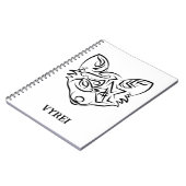 白黒トライバルキツネ ノートブック (左側)