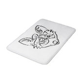 白黒トライバルキツネ バスマット (アングル)