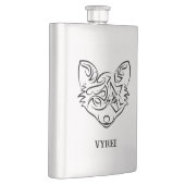 白黒トライバルキツネ フラスク (右)