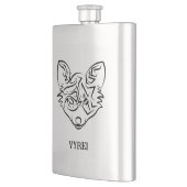 白黒トライバルキツネ フラスク (左)