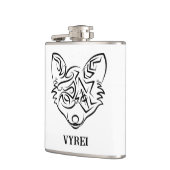 白黒トライバルキツネ フラスク (左)