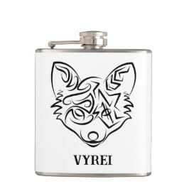 白黒トライバルキツネ フラスク