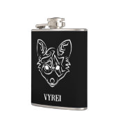 白黒トライバルキツネ フラスク (左)