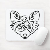 白黒トライバルキツネ マウスパッド (マウス)