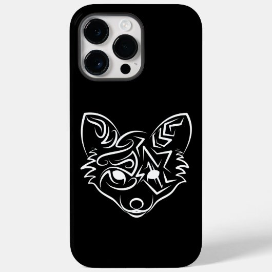 白黒トライバルキツネ Case-Mate iPhoneケース (裏面)