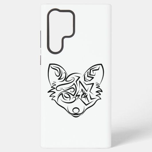 白黒トライバルキツネ SAMSUNG GALAXYケース (裏面)