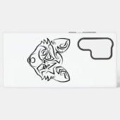 白黒トライバルキツネ SAMSUNG GALAXYケース (裏面横)