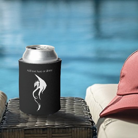 白黒トライバルドラゴン 缶クーラー