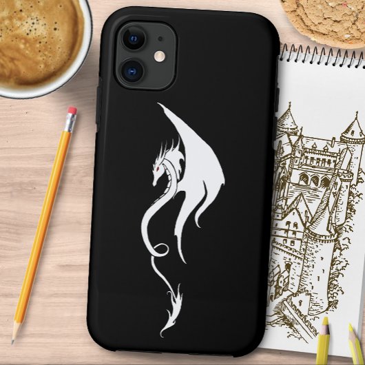 白黒トライバルドラゴン Case-Mate iPhoneケース