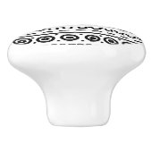白黒トライバルパターン浴室セラミックノブ セラミックノブ (側面)