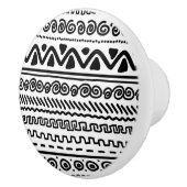 白黒トライバルパターン浴室セラミックノブ セラミックノブ (右)