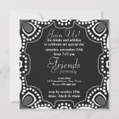 白黒トライバル女神アートパーティの招待状 招待状 (裏面)