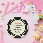 白黒トランプのポーカーチップカジノテーマ誕生日 ペーパープレート (パーティー)