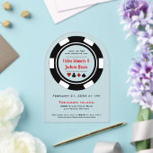 白黒トランプのポーカーチップカジノ結婚ズ アクリル招待状 (インサイチュ (ウェディング))