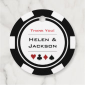 白黒トランプのポーカーチップスサンキューベガス結婚ズ フェイバータグ (裏面)
