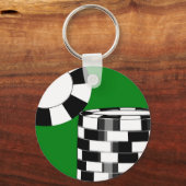 白黒トランプのポーカーチップ キーホルダー (正面)