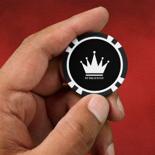 白黒トランプのポーカーチップ、黒ストライプのエッジ ポーカーチップ