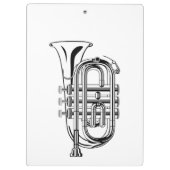 白黒トランペットのスケッチの楽器 クリップボード (裏面)