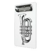 白黒トランペットのスケッチの楽器 ミニクリップボード (アングル2)