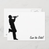 白黒トランペットジャズミュージシャン 案内ポストカード (正面/裏面)