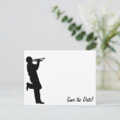 白黒トランペットジャズミュージシャン 案内ポストカード (スタンド正面)