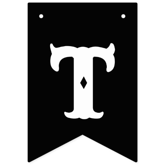 白黒トリックまたはトリートハローウィンパーティ バンティングフラッグ (第2の旗)