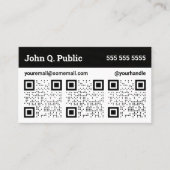 白黒トリプルQRコードビジネスカード 名刺 (正面)