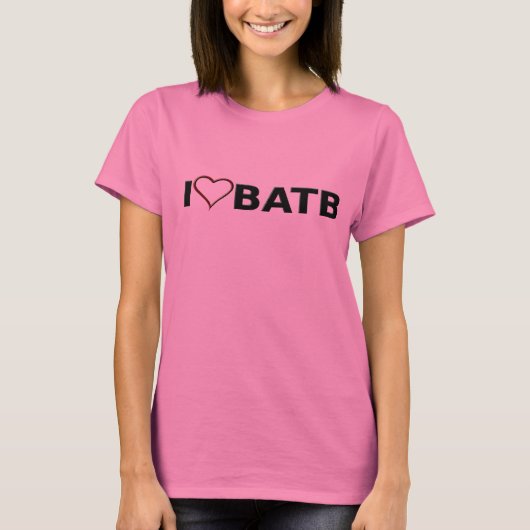 白黒トリムIハートBATB Tシャツ (正面)