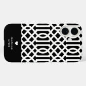 白黒トレリスハートモノグラム Case-Mate iPhoneケース (裏面 (横))