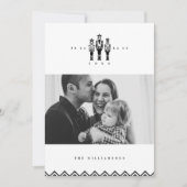 白黒トレンディーくるみ割り写真クリスマス シーズンカード (正面)