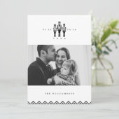 白黒トレンディーくるみ割り写真クリスマス シーズンカード (スタンド正面)