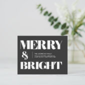 白黒トレンディーと明るいメリークリスマス シーズンカード (スタンド正面)