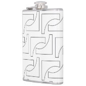 白黒トレンディーの幾何エレガントパターン フラスク (左)