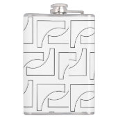 白黒トレンディーの幾何エレガントパターン フラスク (裏面)