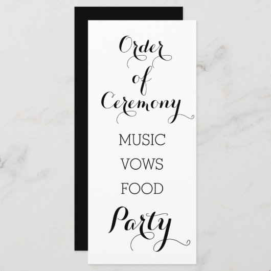 白黒トレンディーの式の順序 プログラム (正面/裏面)