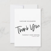 白黒トレンディーエレガントの卒業 サンキューカード (正面)
