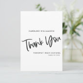 白黒トレンディーエレガントの卒業 サンキューカード (スタンド正面)