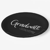 白黒トレンディーカジュアルの卒業 ペーパープレート (アングル)