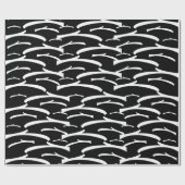 白黒トレンディーシストライプック ラッピングペーパー (フラット)