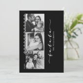 白黒トレンディーパターン数々の写真クリスマス シーズンカード (スタンド正面)