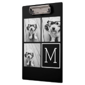 白黒トレンディーフォトコラージュとモノグラム クリップボード (左)