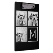 白黒トレンディーフォトコラージュとモノグラム クリップボード (右)