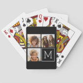 白黒トレンディーフォトコラージュとモノグラム トランプ (裏面)