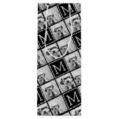 白黒トレンディーフォトコラージュとモノグラム ワインギフトバッグ (裏面)