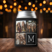 白黒トレンディーフォトコラージュとモノグラム 缶クーラー